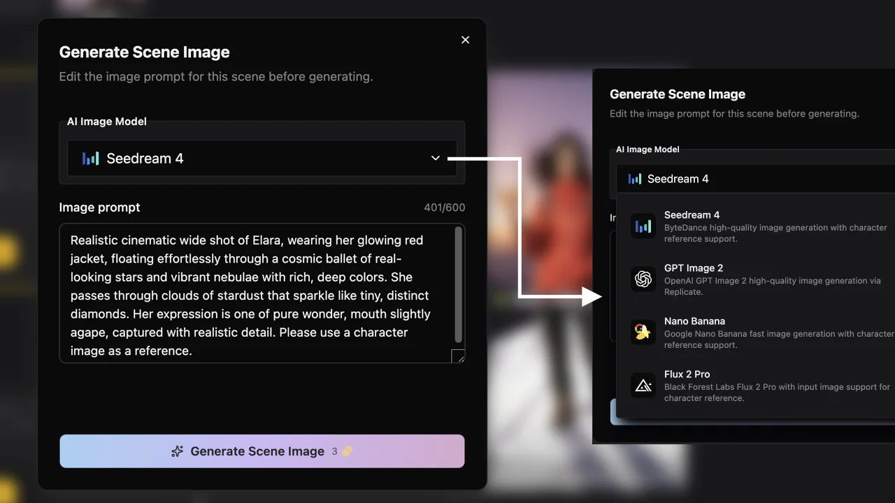 Change Model When Generate Scene Image