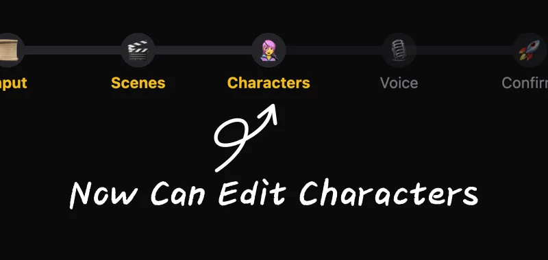 Now Can Edit Characters