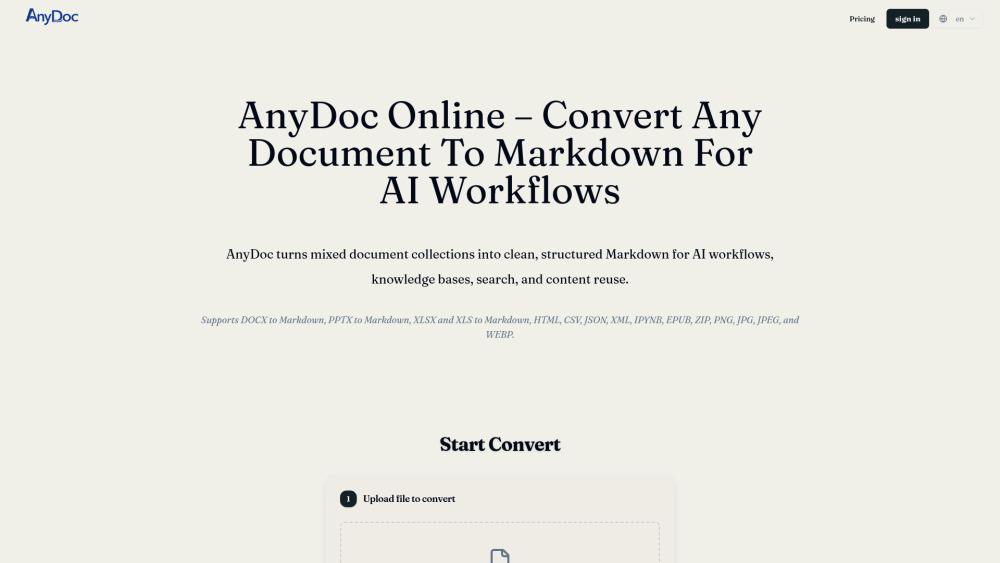 Any Doc to MD screenshot