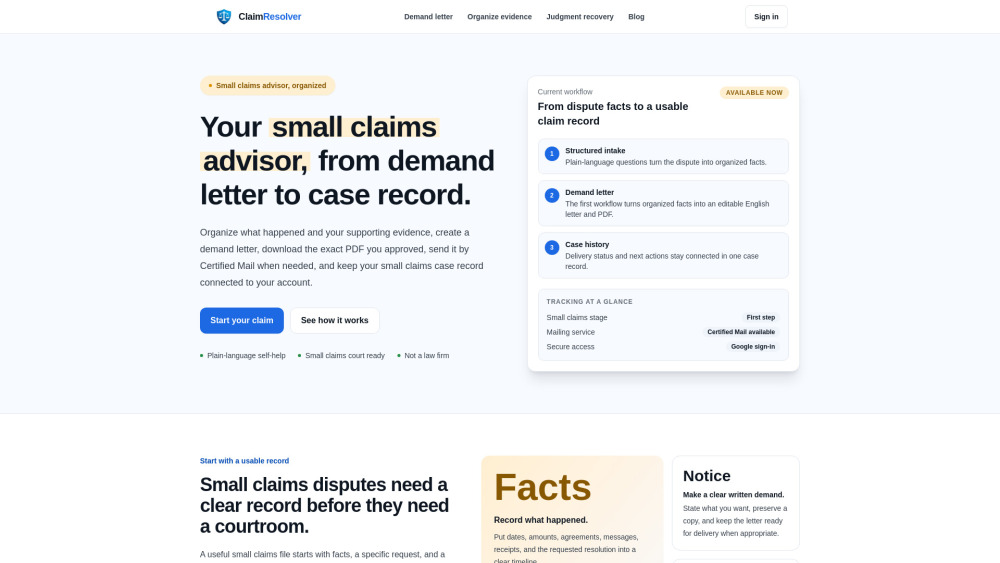 ClaimResolver.ai screenshot