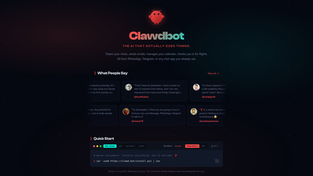 Clawdbot screenshot
