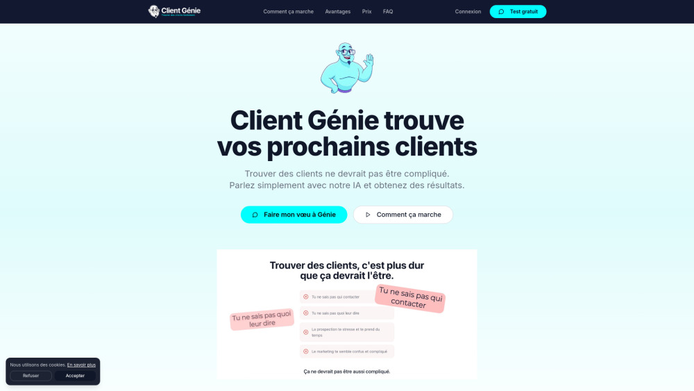 Client Génie - AI-Powered B2B Lead Generation & Client Acquisition Assistant screenshot