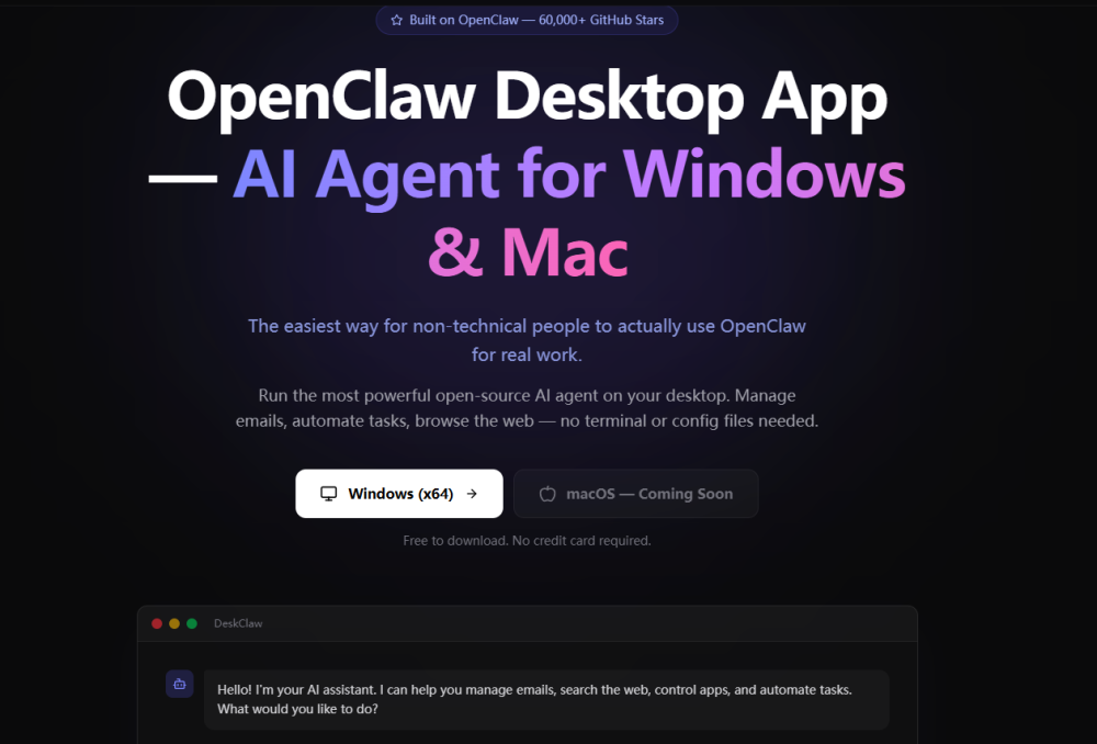 DeskClaw screenshot