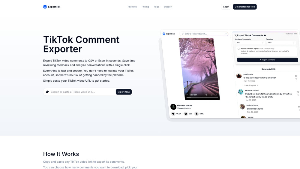 ExportTok screenshot