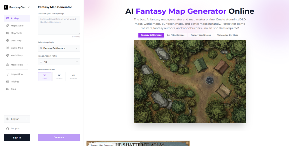 FantasyGen screenshot