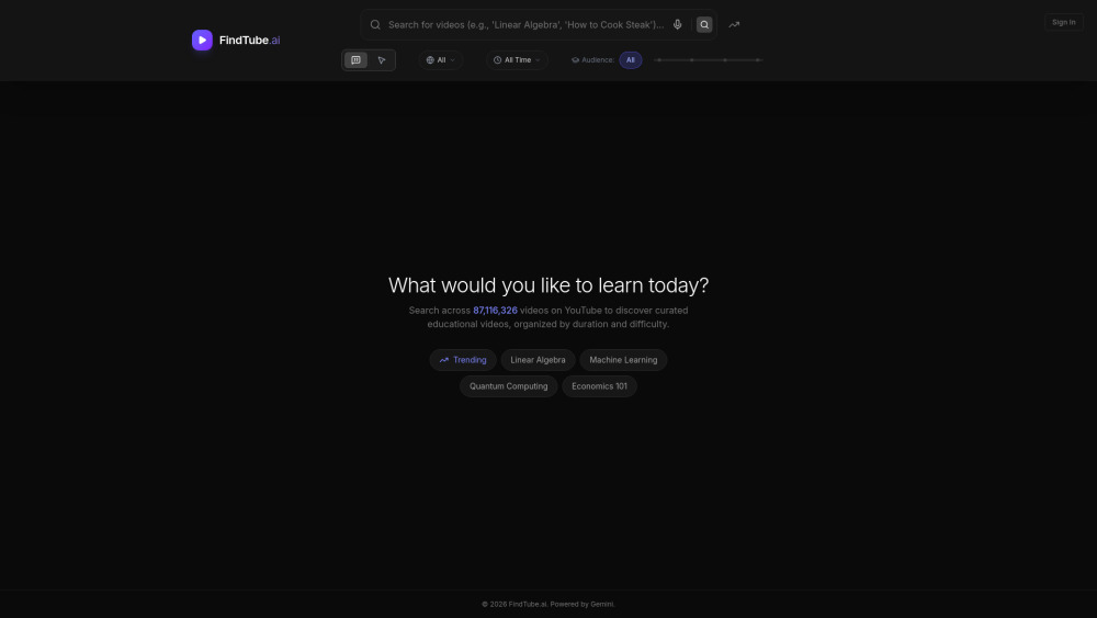 Findtube.AI screenshot