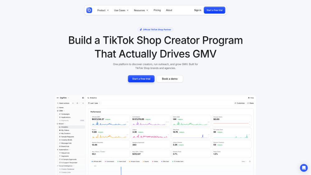 Hubfluence screenshot
