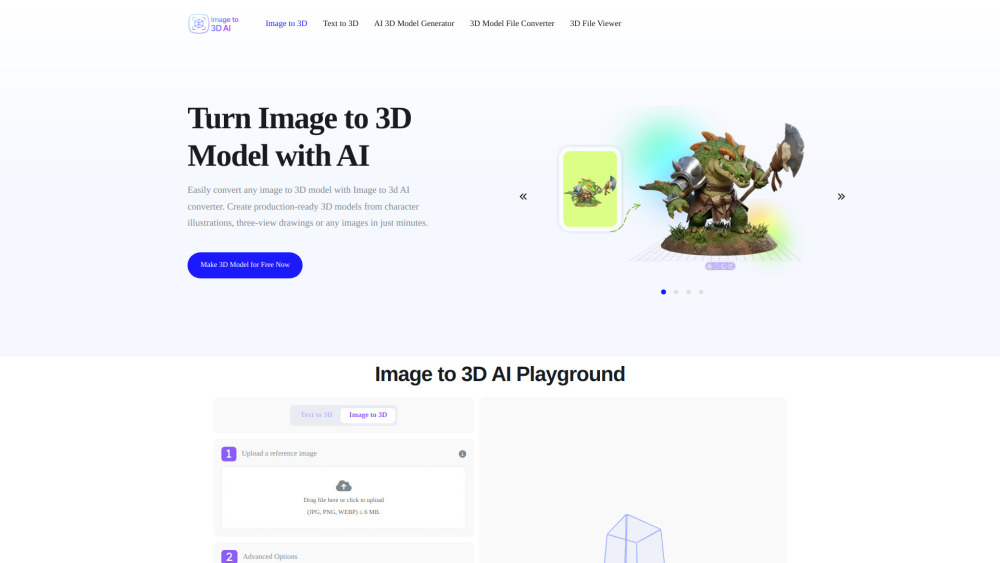 Image to 3D AI screenshot