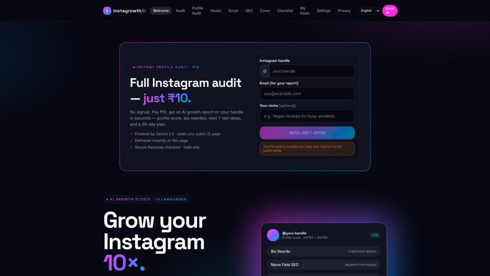 Insta growth Ai screenshot