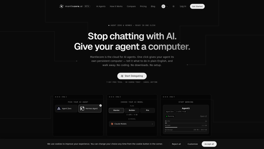 Mantlecore AI screenshot