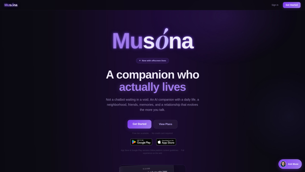 Musóna: AI Companion screenshot