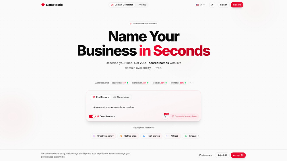 Nametastic screenshot