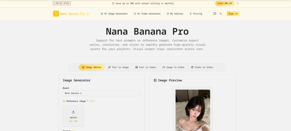Nana Banana Pro AI screenshot