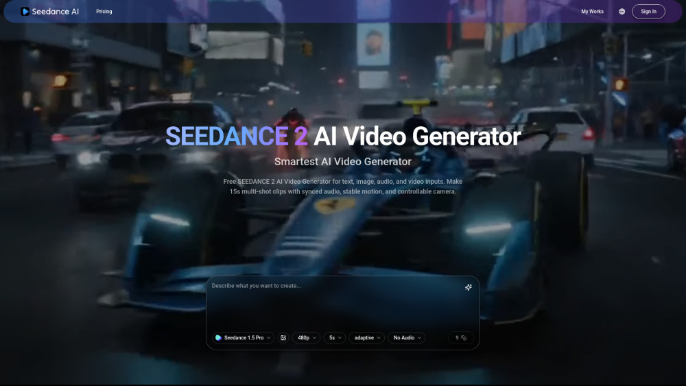 SEEDANCE 2 AI Video Generator screenshot