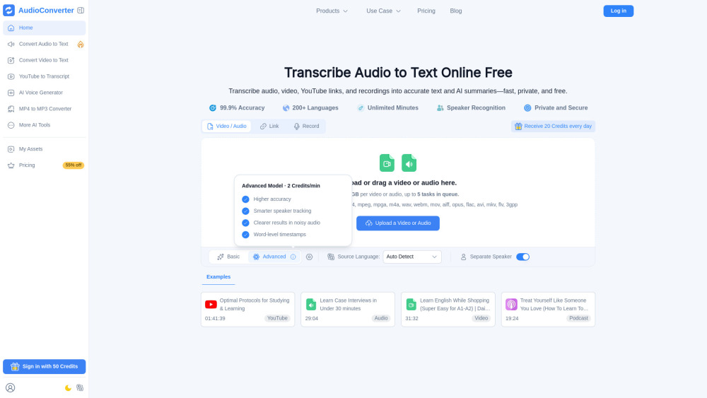 Transcribe Audio to Text screenshot