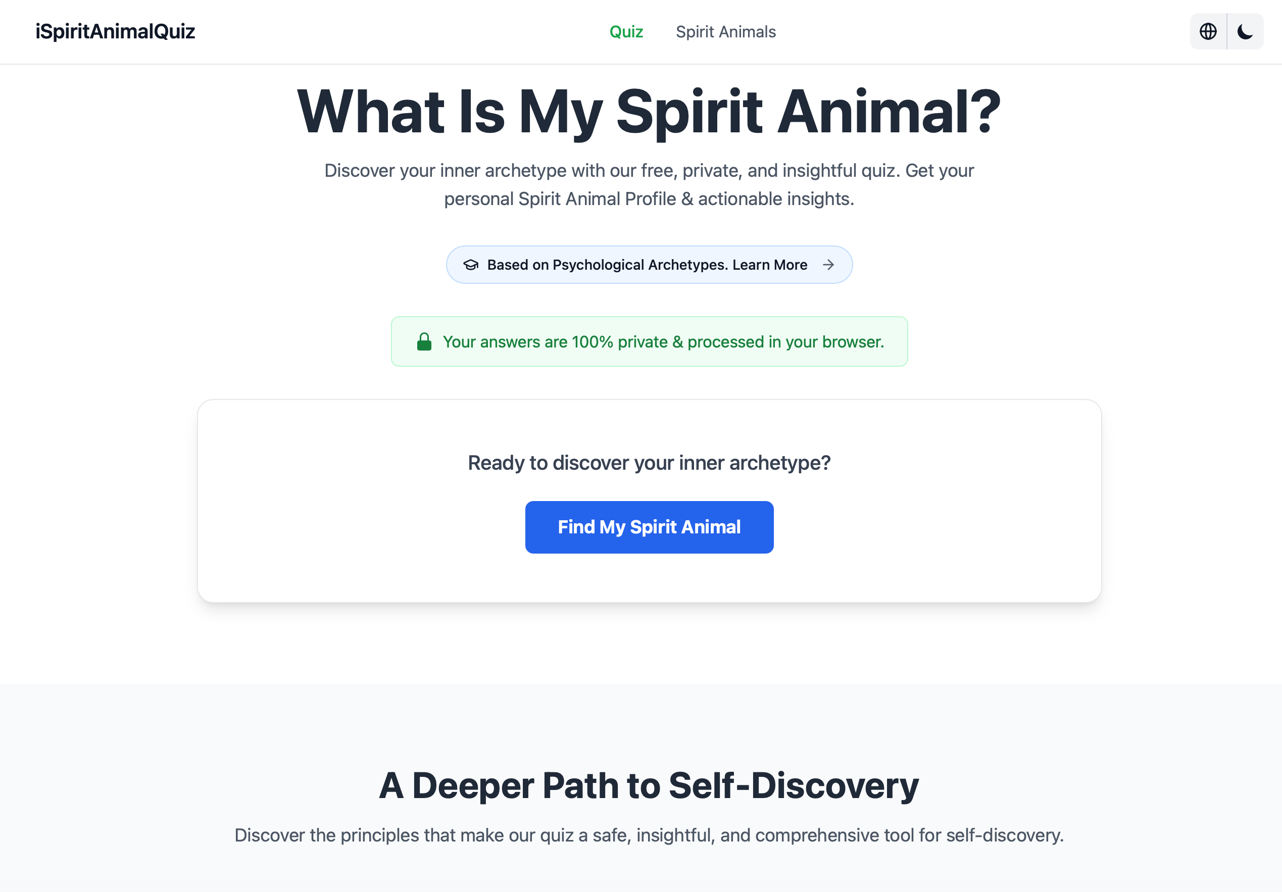 iSpiritAnimalQuiz screenshot