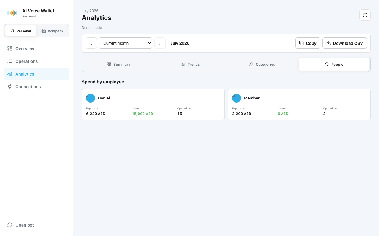 AI Voice Wallet screenshot
